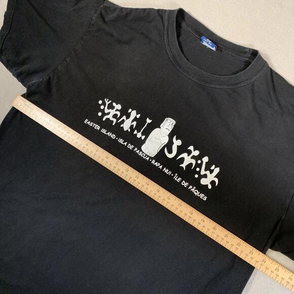 Vintage Rapa Nui Easter Island Souvenir T-Shirt XXL Moai Glyphs‎ Aito United - Picture 5 of 10